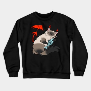 Red Devil Siamese Kitty Crewneck Sweatshirt